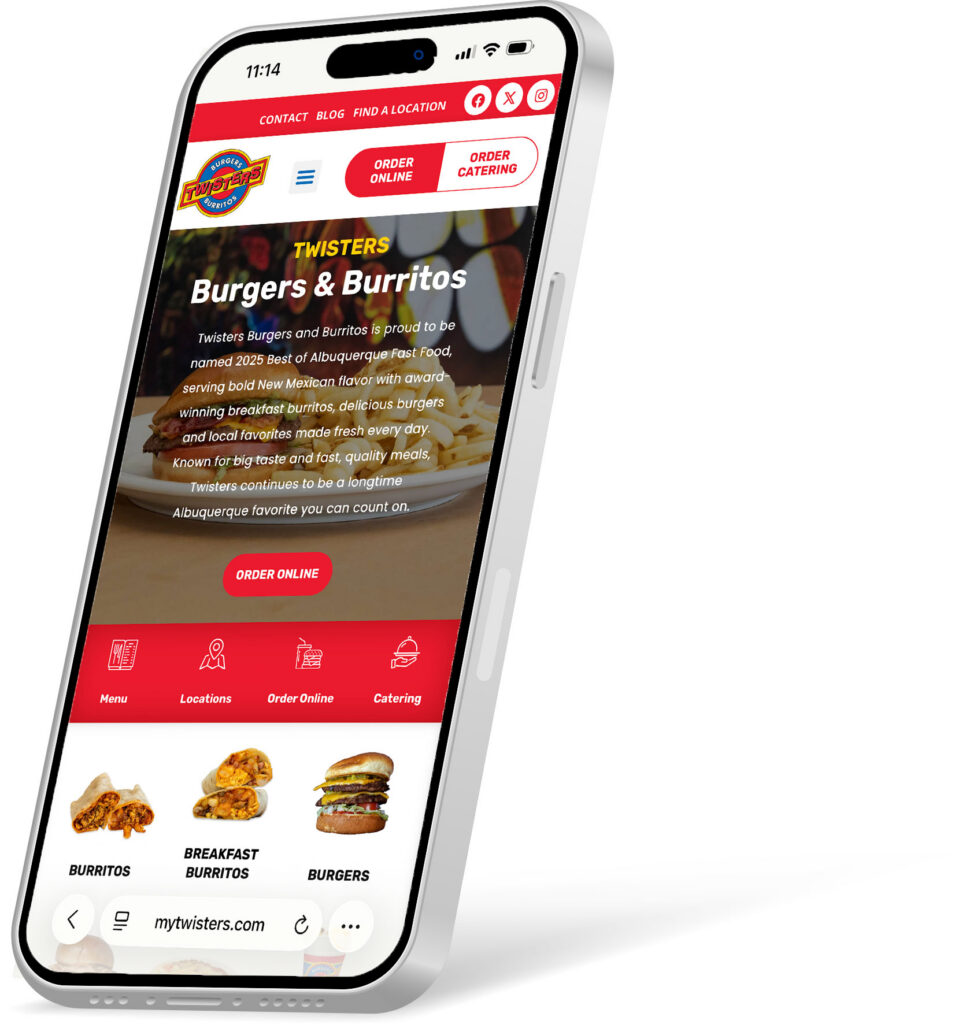 Mytwisters.com - Website mockup on iphone