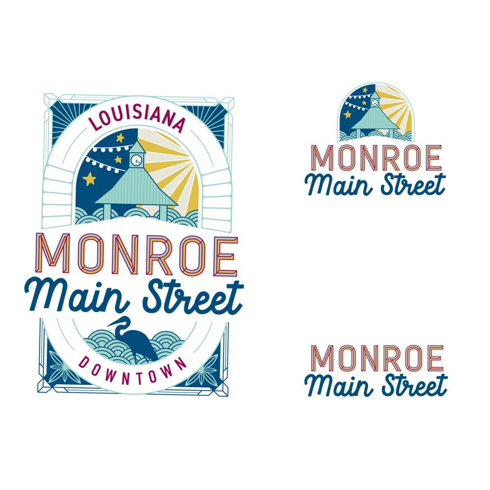 Downtown Monroe Main Street logo and branding by Aldridge